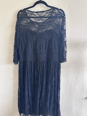 Women s Black Lace Midi Dress 4X Whimsigoth Witchy Cocktail Vamp Holidays