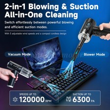 Compressed Air Duster Air Blower  Vacuum Cleaner Cordless Air Duster Blower LED