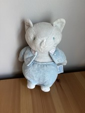 Eden Vintage Baby Lovey Cat Kitten Pastel Terry Terrycloth Plush White Blue RARE