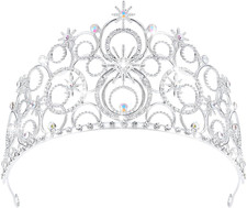 Crystal Crowns for Women, Crystal Bubble Tiarabride Royal Queen Headband Princes