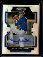 2022 Panini Prizm Draft Picks #PDP91 Henry Williams Base Autographs Silver