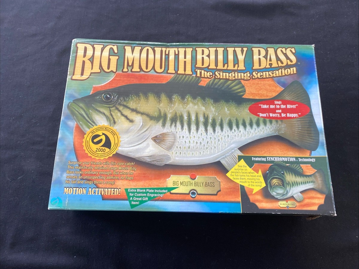 Blue Box Toys Big Mouth Billy Bass Gemmy 1999 - Poisson Chantant De Noël En état De Marche Bob Marley Live