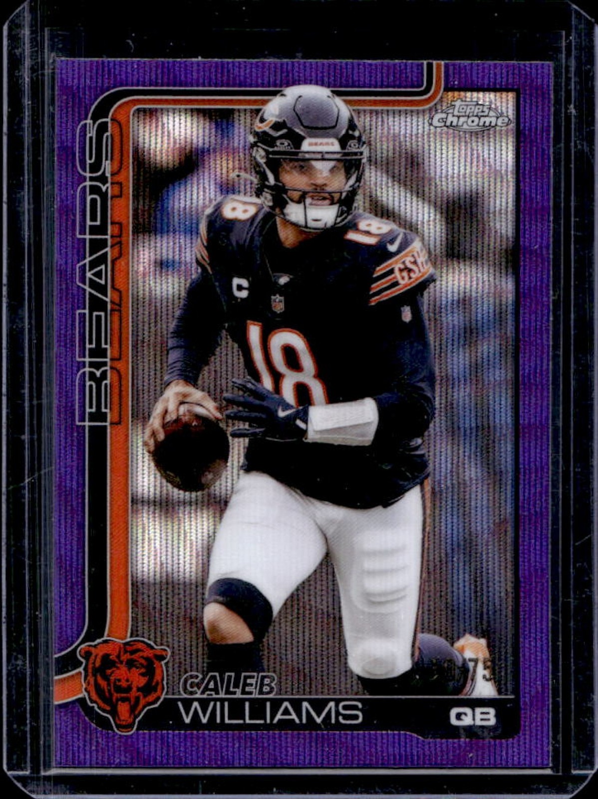 2025 Topps Chrome Caleb Williams Purple Wave Refractor #/75 Bears