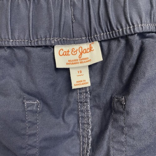 Cat & Jack Lot Of 2 Relaxed Tapered Drawstring Pants Boys Size 12 Green-Blue - Picture 9 of 22