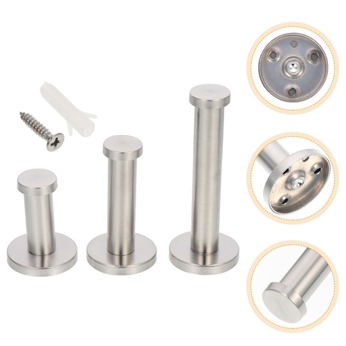 3 Pcs Coat Hook Wall-Mount Robe Hooks Stainless Steel for Hanging - Picture 4 of 12