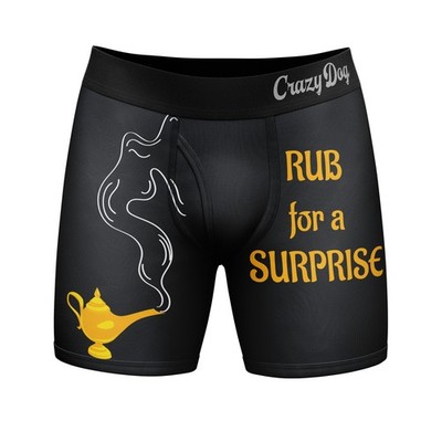 Mens Rub for A Surprise Boxer Briefs Funny Sarcastic Offensive Underwear for