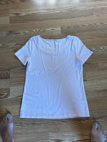 Talbots Petite Small Pale Pink Short Sleeved Pullover Top - Picture 6 of 10