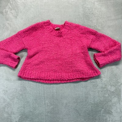 Show Me Your Mumu Sweater Women's XS Pink Popcorn Knit Relaxed Cropped Crewneck