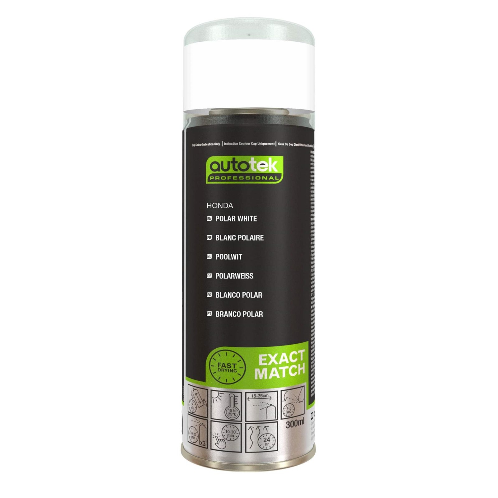 Autotek Honda Polar White Fast Drying Aerosol Spray Paint 300ml