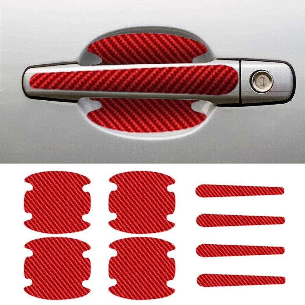 Red Car Door Handle Bowl Anti Scratch Sticker Protector Cover Auto Accessories
