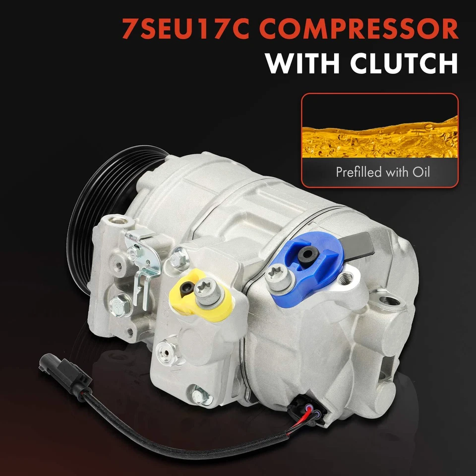 Compresor de aire acondicionado con polea de 6 ranuras para BMW 325i 325xi 328i 328xi 330i 330xi Foto 3 de 4