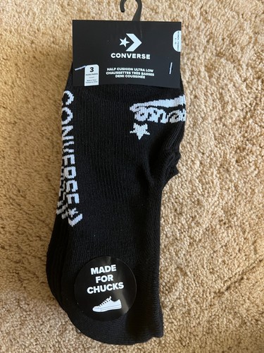 Converse Made For Chucks 3 Stück Halbkissen Ultra Low Größe 4-10 schwarz weiß - Bild 1 von 5