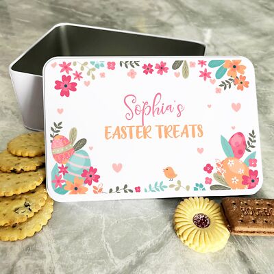 Aquarell-Stil Cupcakes Ostern personalisiertes Geschenk Keks Süßigkeiten Leckerbissen Dose