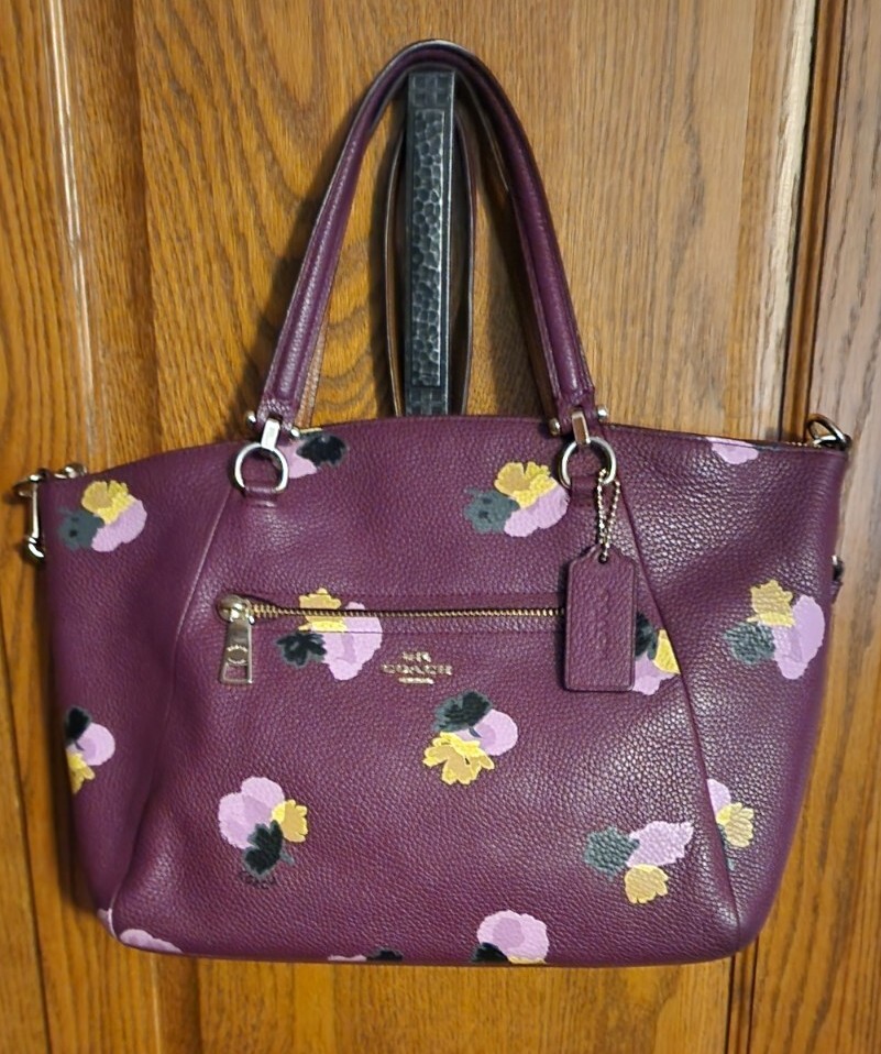 Coach Pebble Leather Purple Purse & Coin Purse Gem