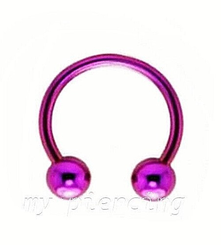 1pc 14G Anodized Surgical Steel Horseshoe Circular Barbell Earring Labret Septum - Picture 4 of 7