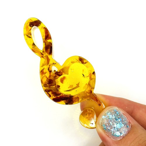 USA Handcrafted Souvenir from the Baltic Amber Souvenir Figurine Treble Clef - Picture 6 of 6