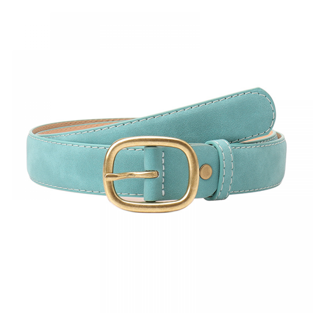 Women Classic Skinny Metal Buckle Faux Leather Waist Belt  display picture 3