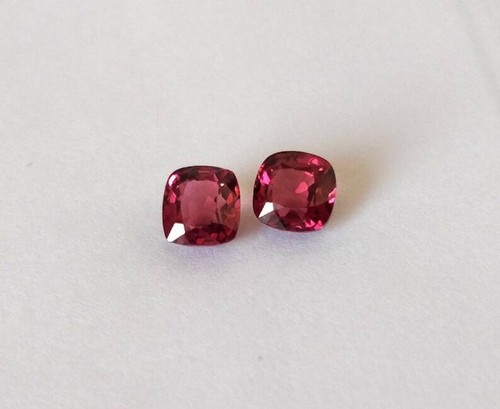 1.60 Carats Natural Red Spinel 5X5 mm Pair Cushion Cut Loose Gemstones