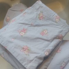 Pottery Barn kids floral flowers blue twin sheet set potterybarn 11"deep vintage
