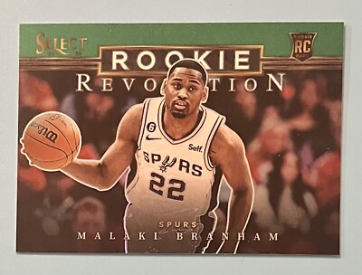 2022-23 Panini Select Malaki Branham Rookie Revolution Green Prizm #6 Spurs RC