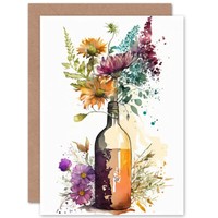 FrüHling Wildblumen Strauß Weinflasche Natur Geburtstagskarte