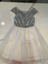 SILVER SEQUIN SHORT PROM COCKTAIL EVENING HOMECOMING PARTY BALL GOWN DRESS  S