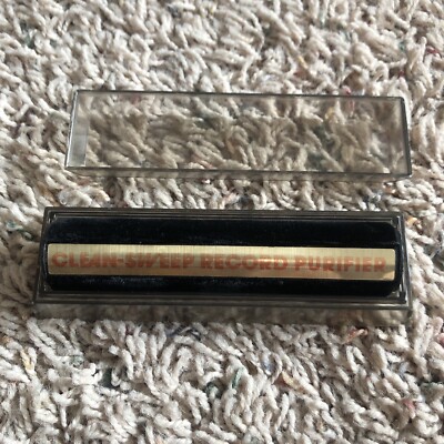 Vintage Clean Sweep Record Purifier Velvet Cleaner 4 Inches Long With Case