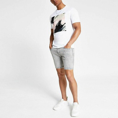 River Island Mens Grey Slim Fit Denim 