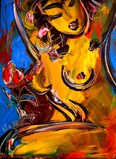 NUDE  ABSTRACT ARTWORK DECO canvas painting  Original Oil Painting