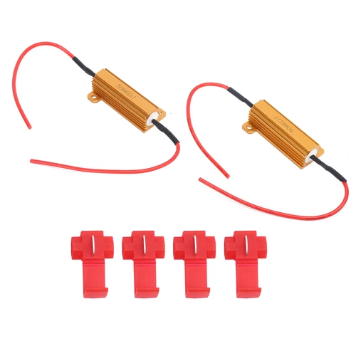2pcs LED Decoder 50W 6ohm Load Resistor Flash Error Canceller For Headlight