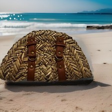 Straw Purse Clutch Resort Wear Hand Bag - Sea grass
