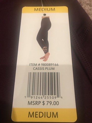 NWT Women's Active Life Burgundy Lattice Yoga Pants Size Small, Medium, Large - Picture 9 of 9