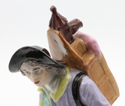 Figurine Ancienne - Le Colporteur à La Lanterne Magique - Porcelaine Allemande 1880