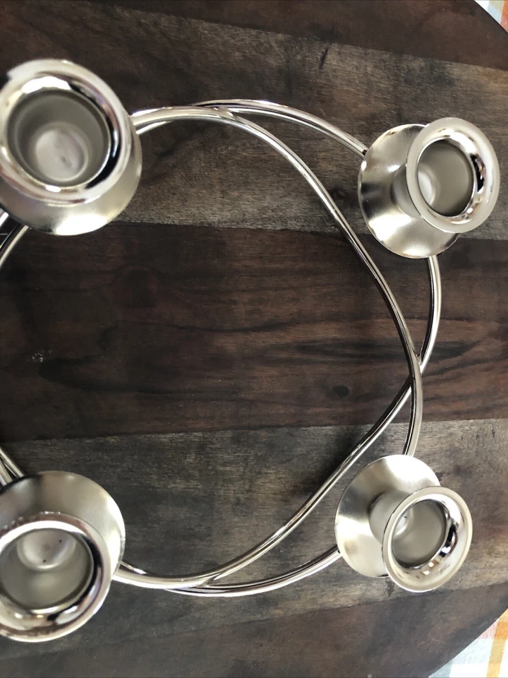 Candelabro Acero Inoxidable, Yankee Candle 7 En El Anillo de Adviento - Nuevo Con Etiqueta Foto 3 de 4