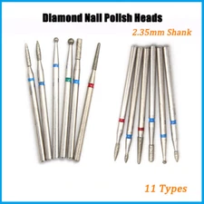 Diamond Nail Polishing Head Drill Bits Tips Manicure Take Off Gel Tools 11 Types