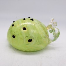 Green Snail 4" Hand Blown Glass Figurine  As Is