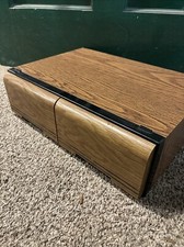Vintage VHS Tape Faux Wood Two Drawer Storage Cabinet Case Organizer 18 VHS