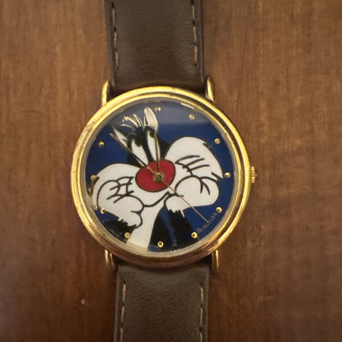 Vtg Sylvester the Cat Amitron Watch Warner Bros Looney Tunes 