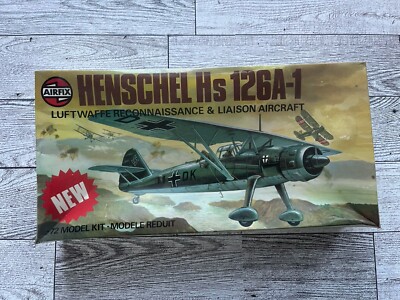 Airfix - Henschel Hs 126 Airplane Model Kit - 1/72 - #3028 - Vintage