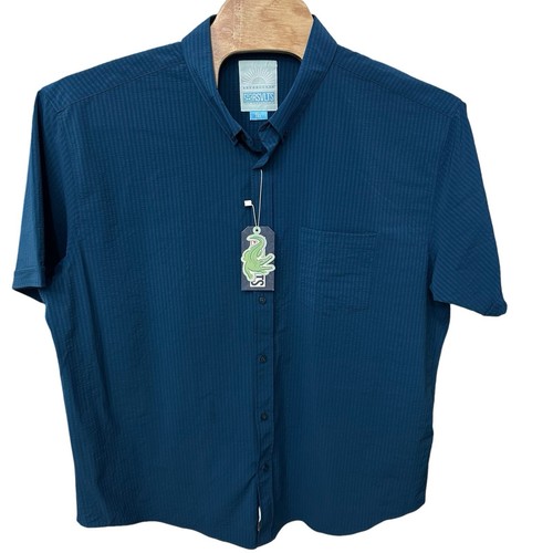 RSVLTS Cheesepeak Bay Stretch Seersucker Short Sleeve Shirt Mens Size 3XL