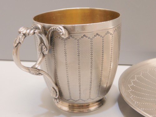 -TASSE et SA SOUCOUPE en ARGENT Poinçon MINERVE CHIFFREES T Collection Vitrine D - Afbeelding 15 van 24