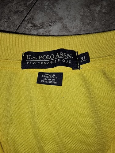 Polo uomo US Assn taglia XLarge giallo manica corta maglione cotone - Foto 4 di 7