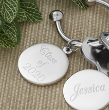 Personalized ALEX Class of 2020 Silver Plated Keyring Keychain Graduation NEW