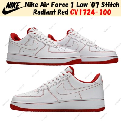 Nike Air Force 1 Low '07 Stitch Radiant Red CV1724-100 Men's Size