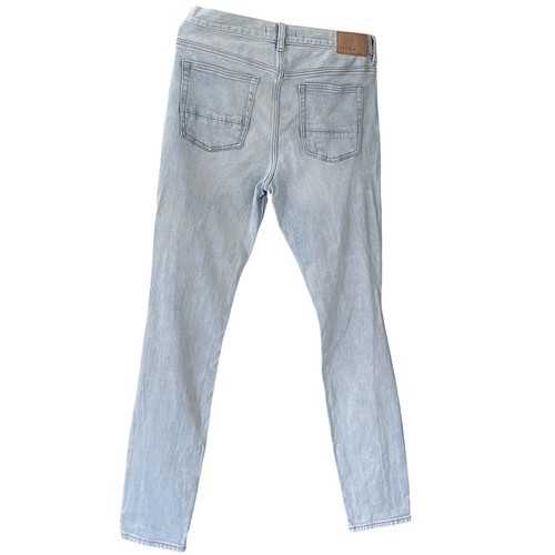 Pantalones de mezclilla ajustados apilados elásticos de algodón envejecido índigo claro 32x32 PACSUN para hombre - Imagen 2 de 9