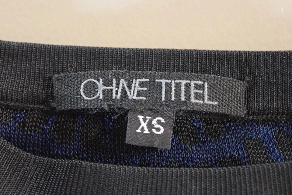 Sin título Womens Skirt Size XS Black Blue Printed Pencil Below Knee Career Foto 4 de 4