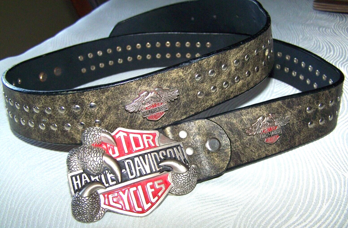 Harley Davidson Vintage Metal Claw Belt Buckle Brown B S Stud