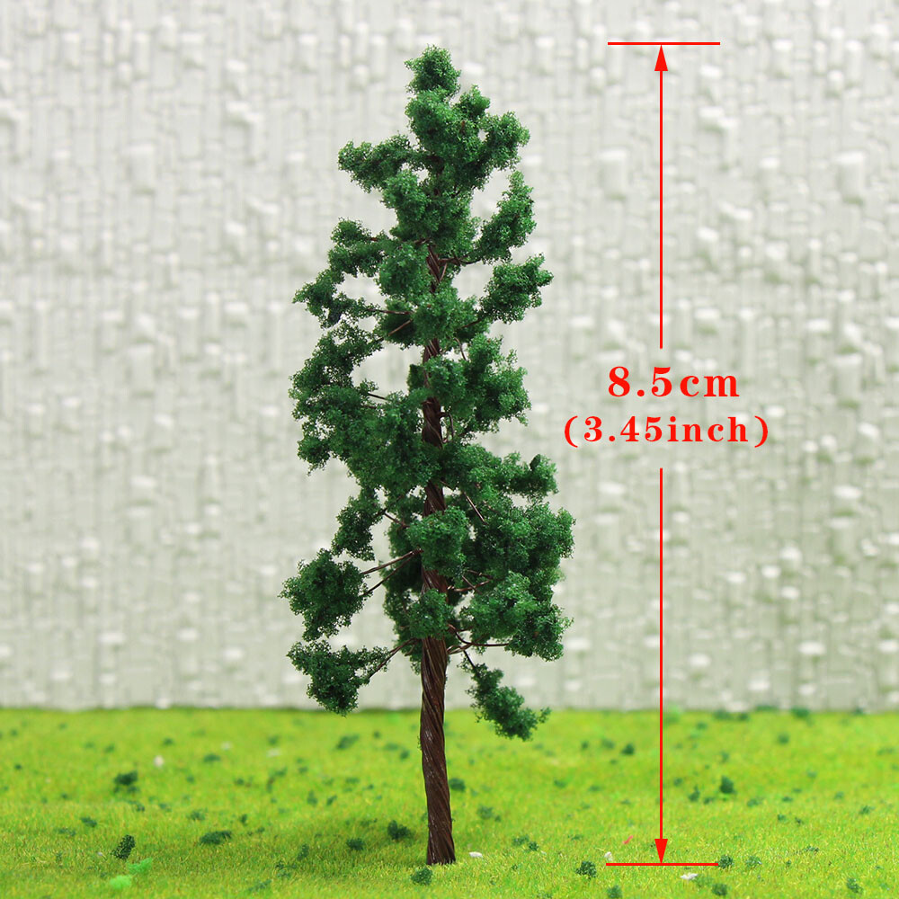 10pcs Model Train Iron Wire Model Tree HO Scale 85mm Railroad Layout D9035