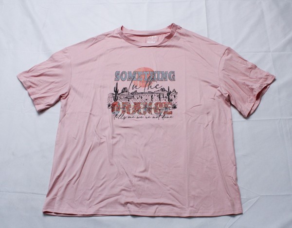 Shein Women's Cactus & Slogan Graphic Drop Shoulder Tee CG2 Baby Pink Medium 