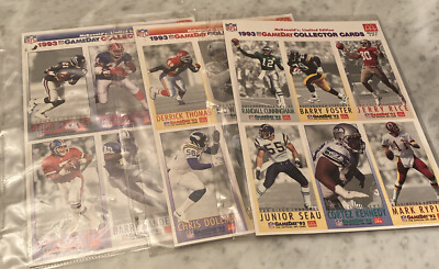 1993 gameday collector cards mcdonald's limited edition 1993 McDonald's Limited Edition GAMEDAY COLLECTOR CARDS FOOTBALL Complete Set 18